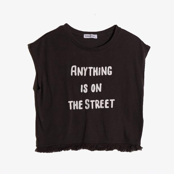 BROWNY - 브라우니 코튼 폴리 라운드 티셔츠   Women FREE