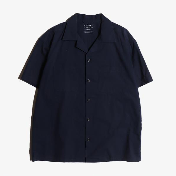 BROWNY STN -  코튼 폴리 오픈카라 셔츠   Man M