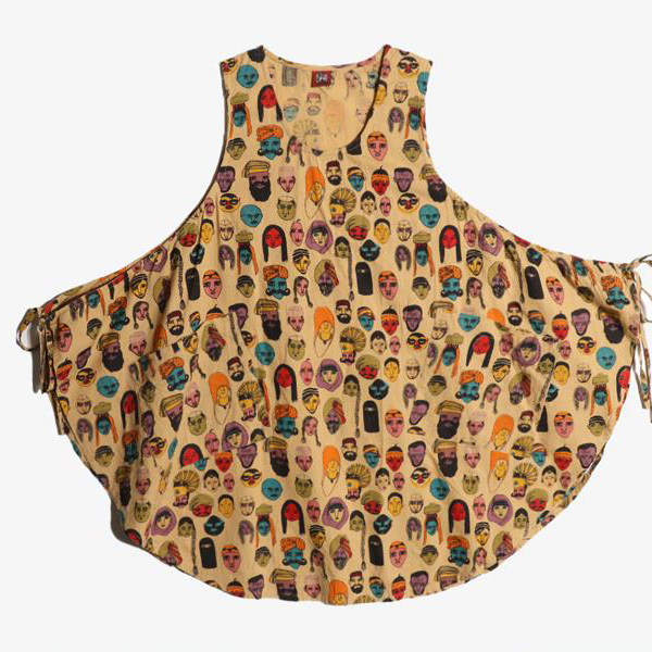 MALAIKA - 말라이카 코튼 패턴 슬리브리스 셔츠   Women L